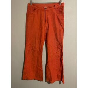 Vintage Womens Pants Large Orange Wide Leg Baggy Relaxed Retro Boho 90s READ